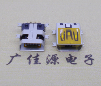 湖南迷你USB插座,MiNiUSB母座,10P/全贴片带固定柱母头