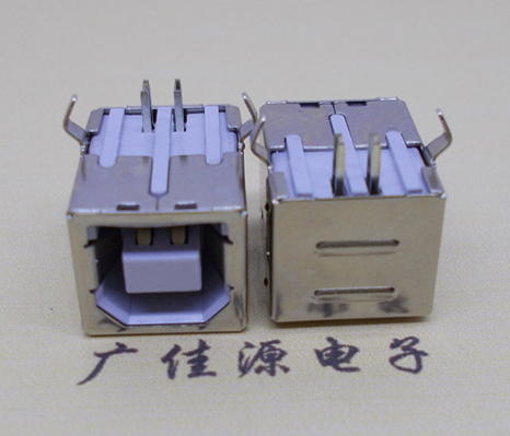 湖南USB BF90度母座 打印机接口 卧式插板DIP白胶