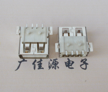 湖南USB AF方形脚 贴片母座 1.0/1.2柱子直边接口