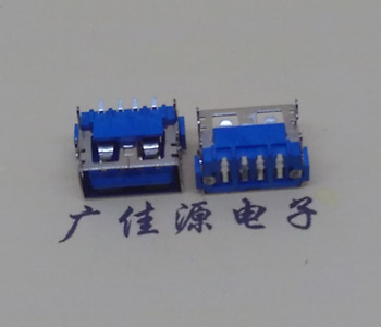 湖南AF短体10.0接口 蓝色胶芯 直边4pin端子SMT