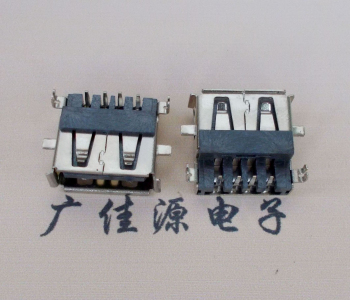 湖南AF USB母座90度 DIP沉板3.9/4.9 耐高温有卷边