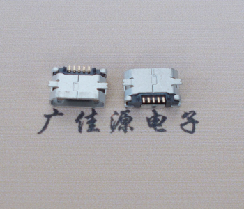 湖南Micro USB平口全贴板 鱼叉脚5.0长带定位柱加焊盘