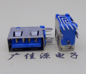 湖南USB 测插2.0母座 短体10.0MM 接口 蓝色胶芯