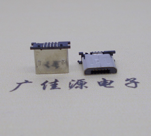 湖南MICRO USB 5P公头短体5.6mm立贴带柱无卡勾