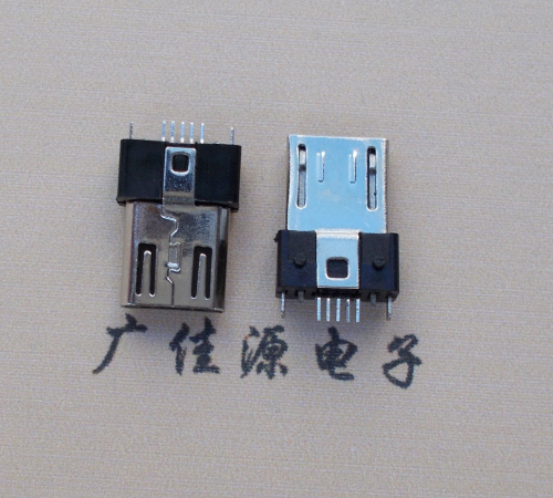 湖南MICRO USB 5P公头B型SMT贴板带柱