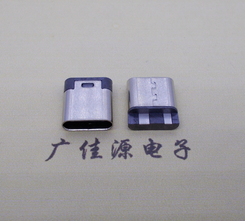 湖南电源椭圆形USB接口.type c2p焊线母座.充电尾部2点焊接详解